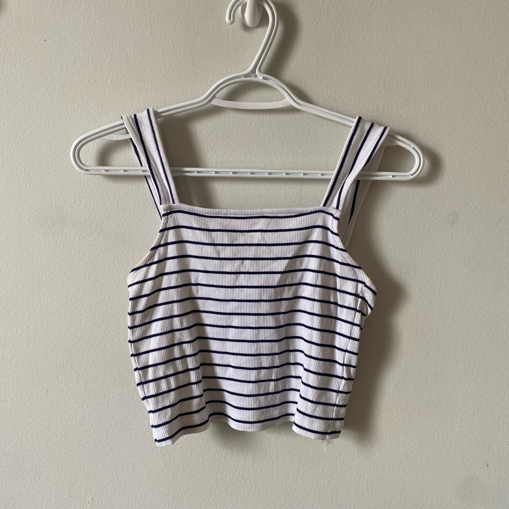FREE ADD ON Forever 21 Black and White Striped Crop Top
